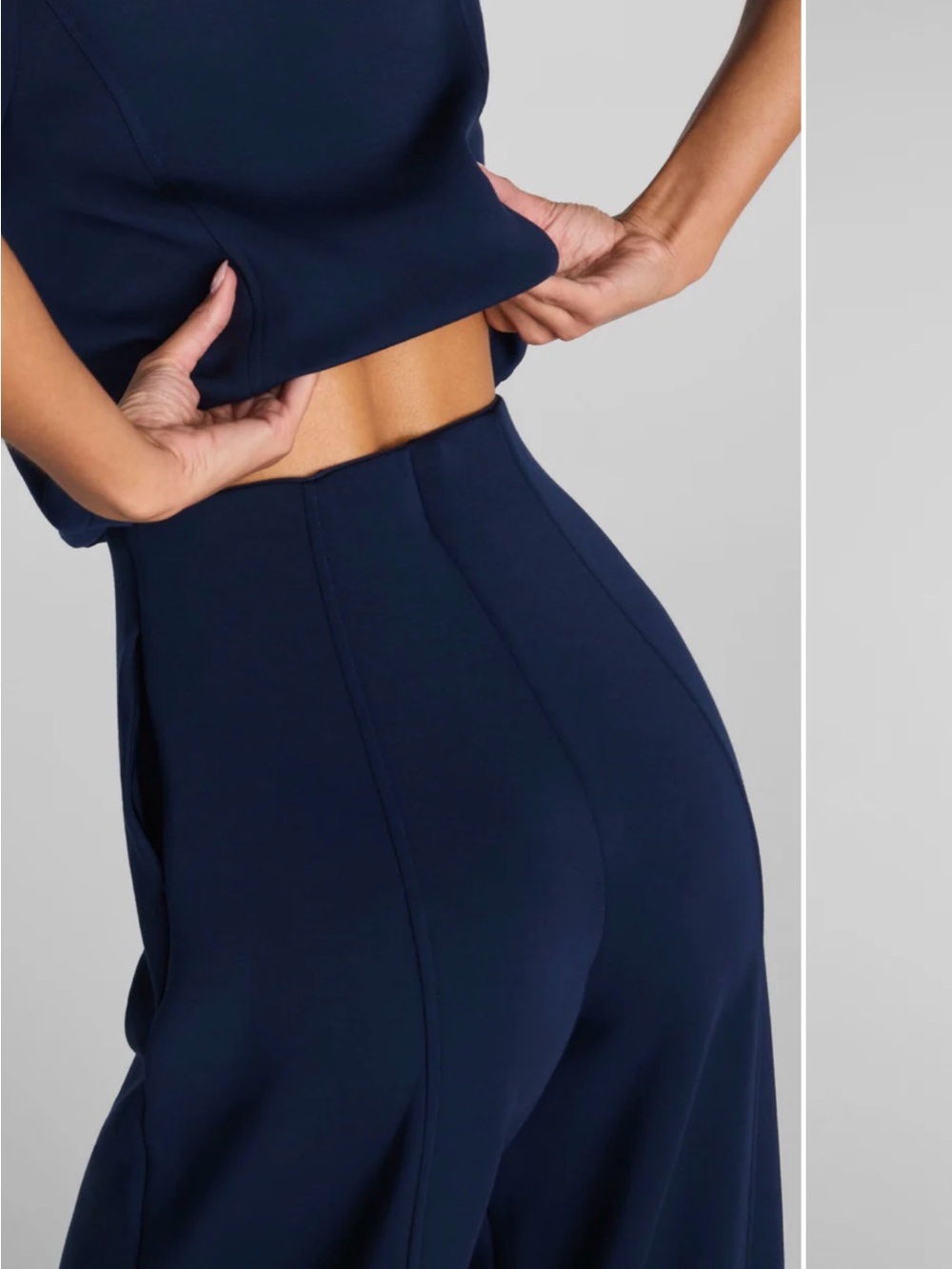 SPANX AirEssentials Shawl Collar Half Zip Jumpsuit SP Color:Timeless Navy NWT - Picture 3 of 8